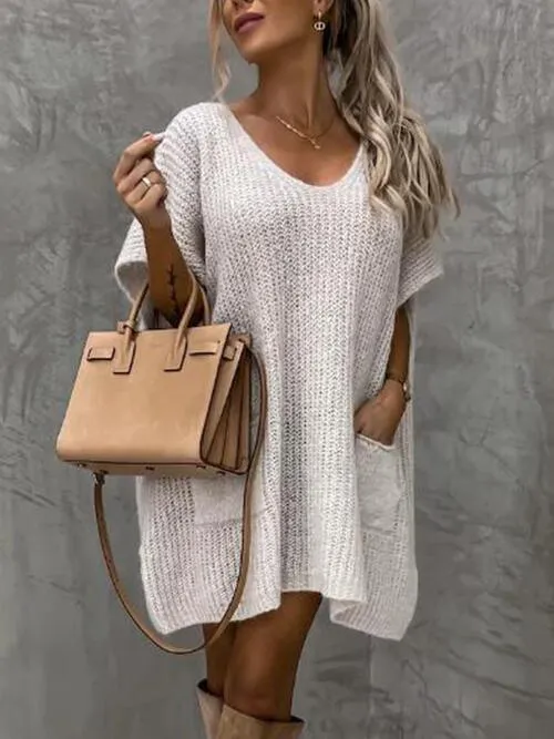 Ready To Go Knit Short Sleeve Sweater Dress