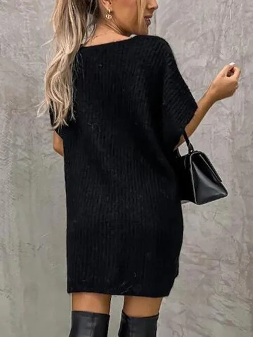 Ready To Go Knit Short Sleeve Sweater Dress