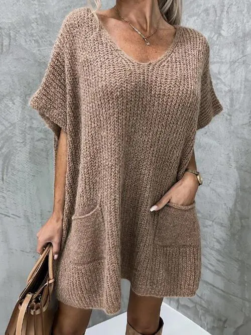Ready To Go Knit Short Sleeve Sweater Dress