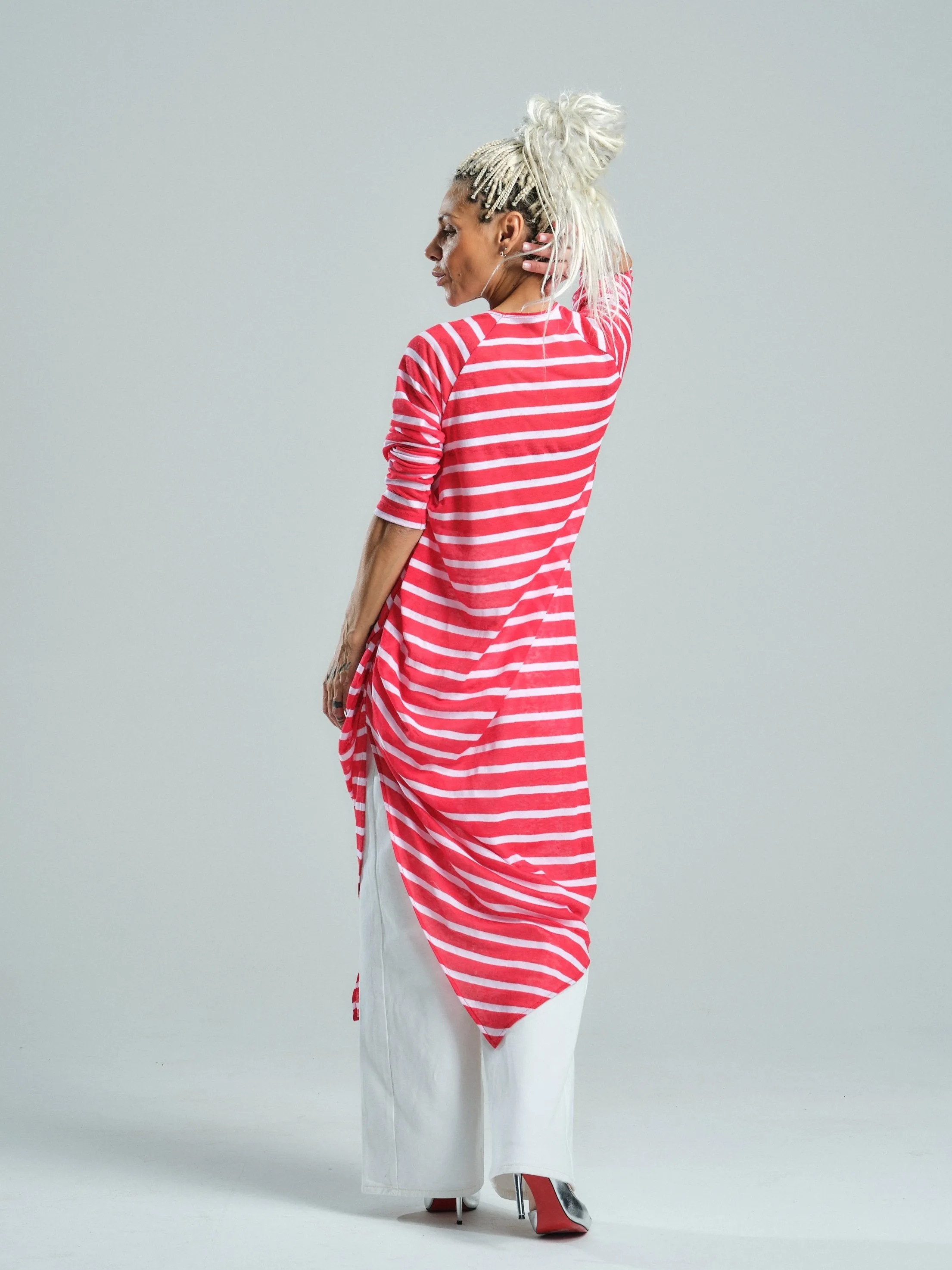 Red Striped Linen Tunic