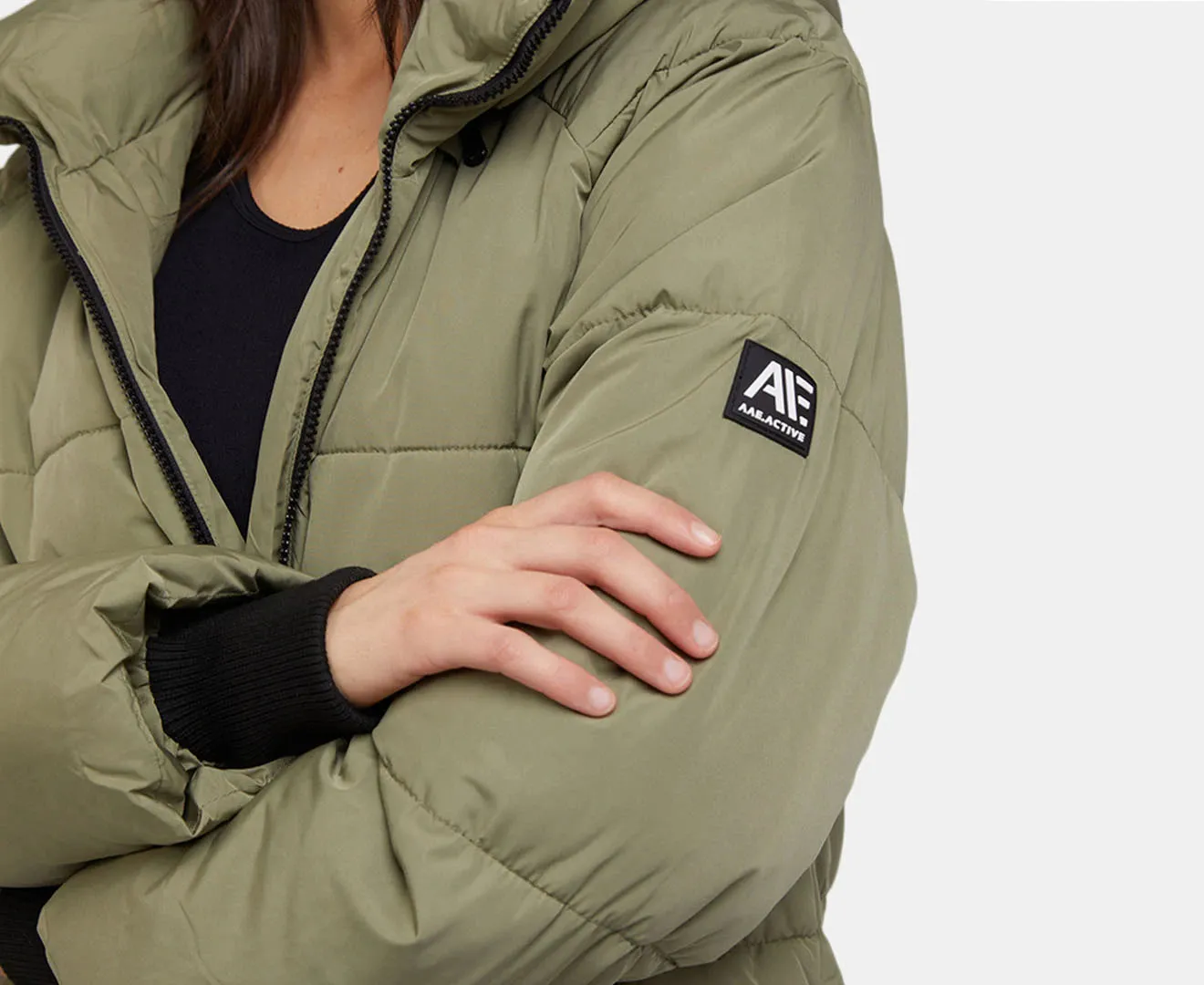 Remi Luxe Midi Puffer - Khaki