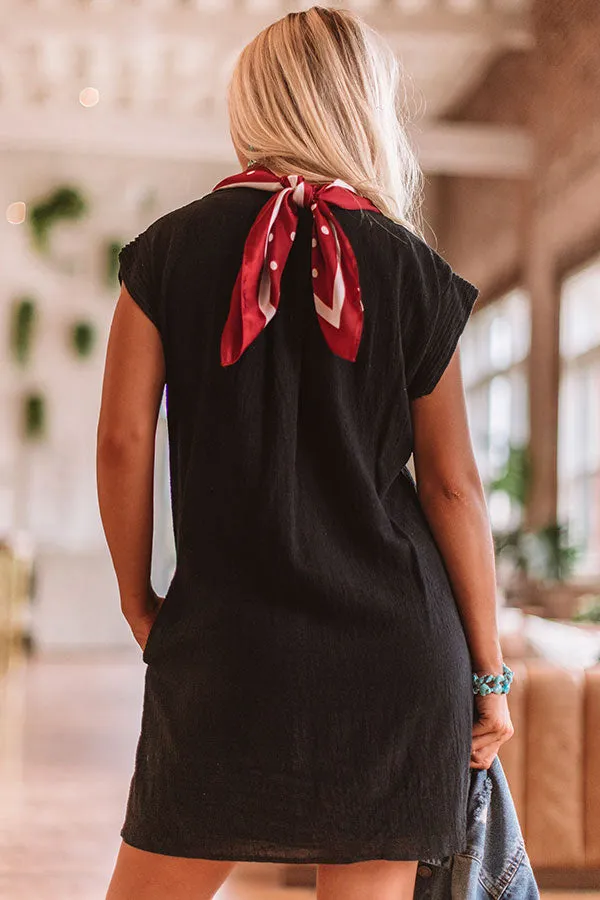 Sea Breeze Bliss Shift Dress In Black