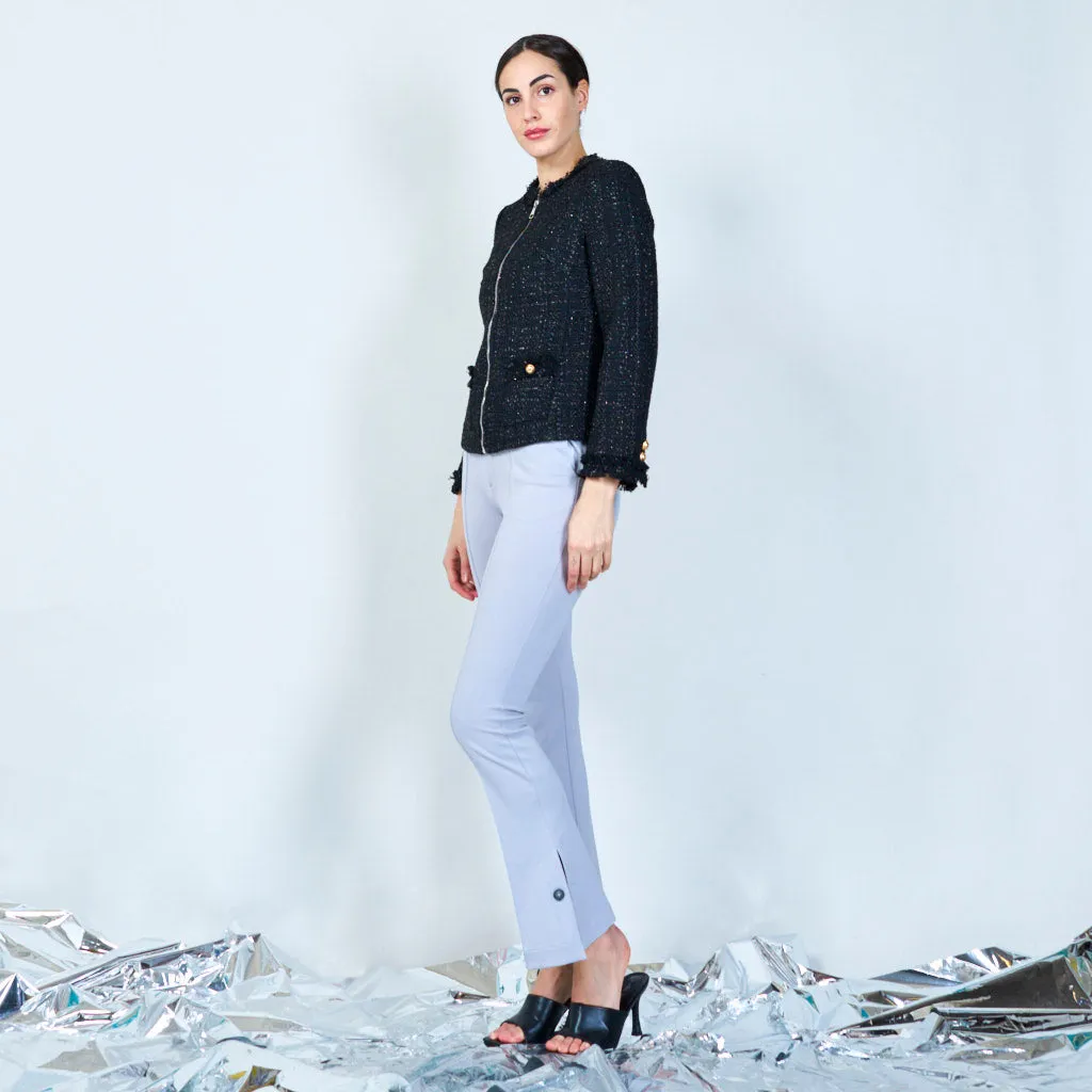 Sophisticated tweed jacket with metallic accents wholesale