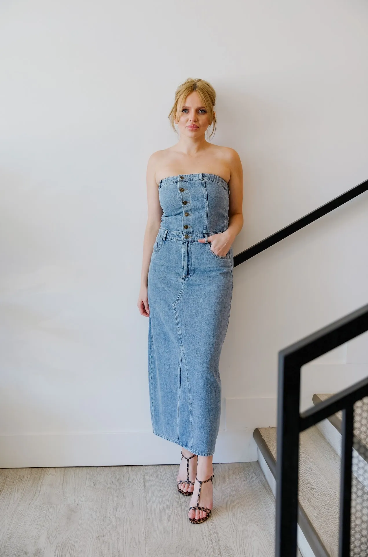 Strapless Jean Dress