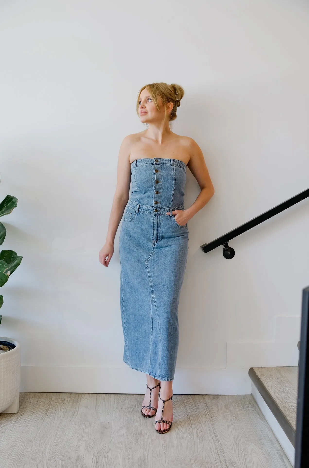 Strapless Jean Dress