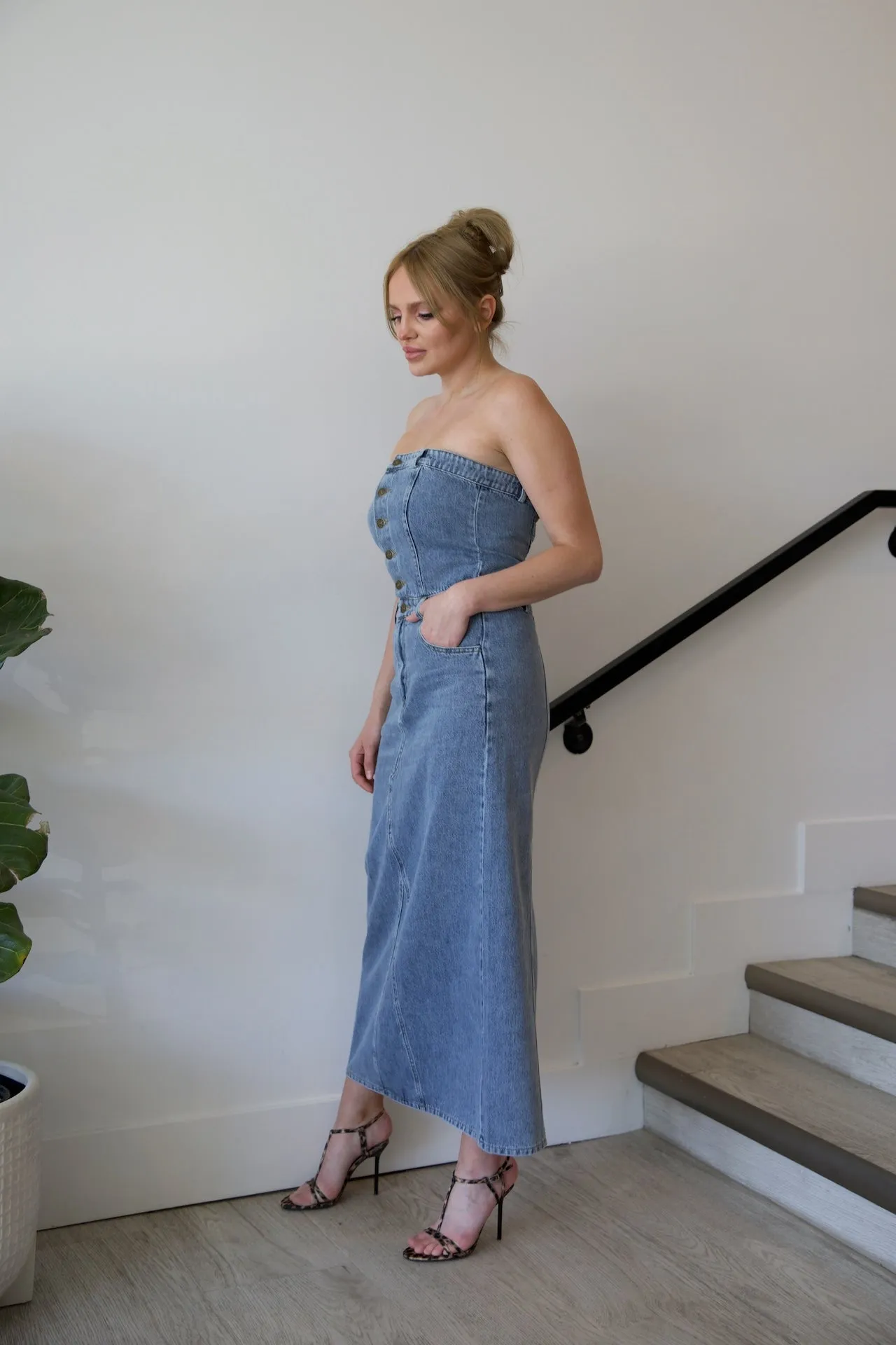 Strapless Jean Dress