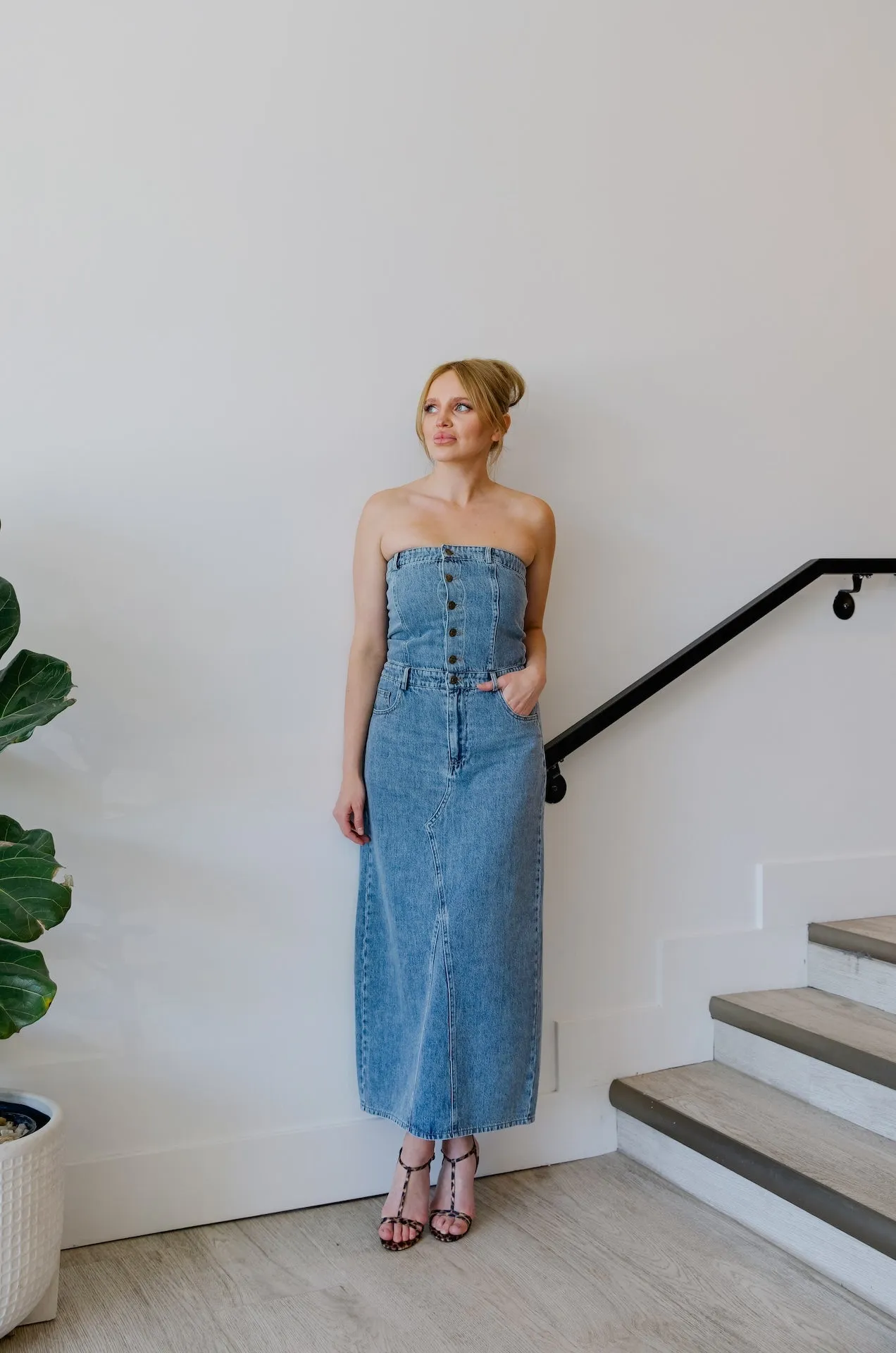 Strapless Jean Dress
