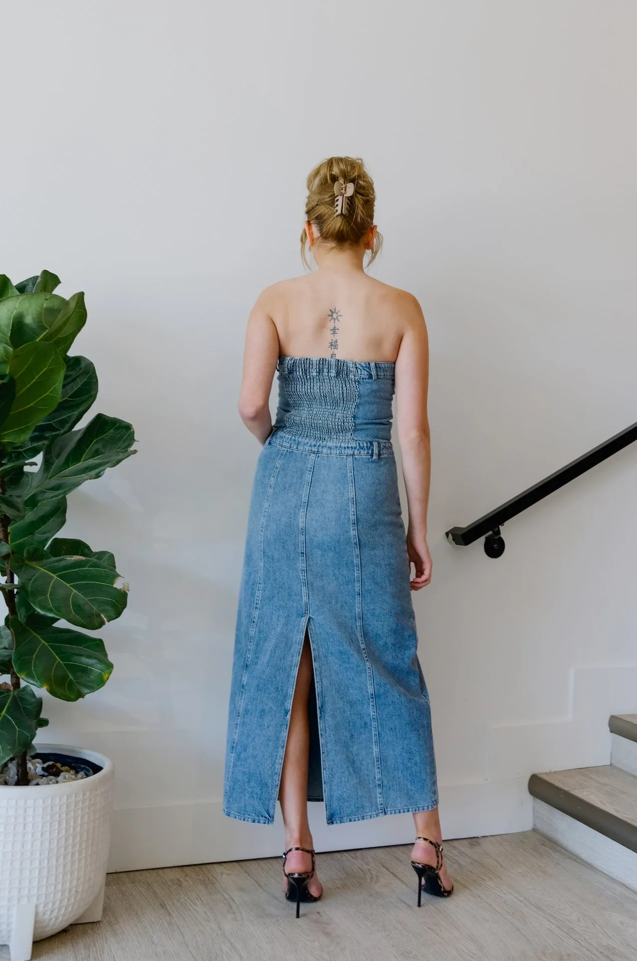 Strapless Jean Dress