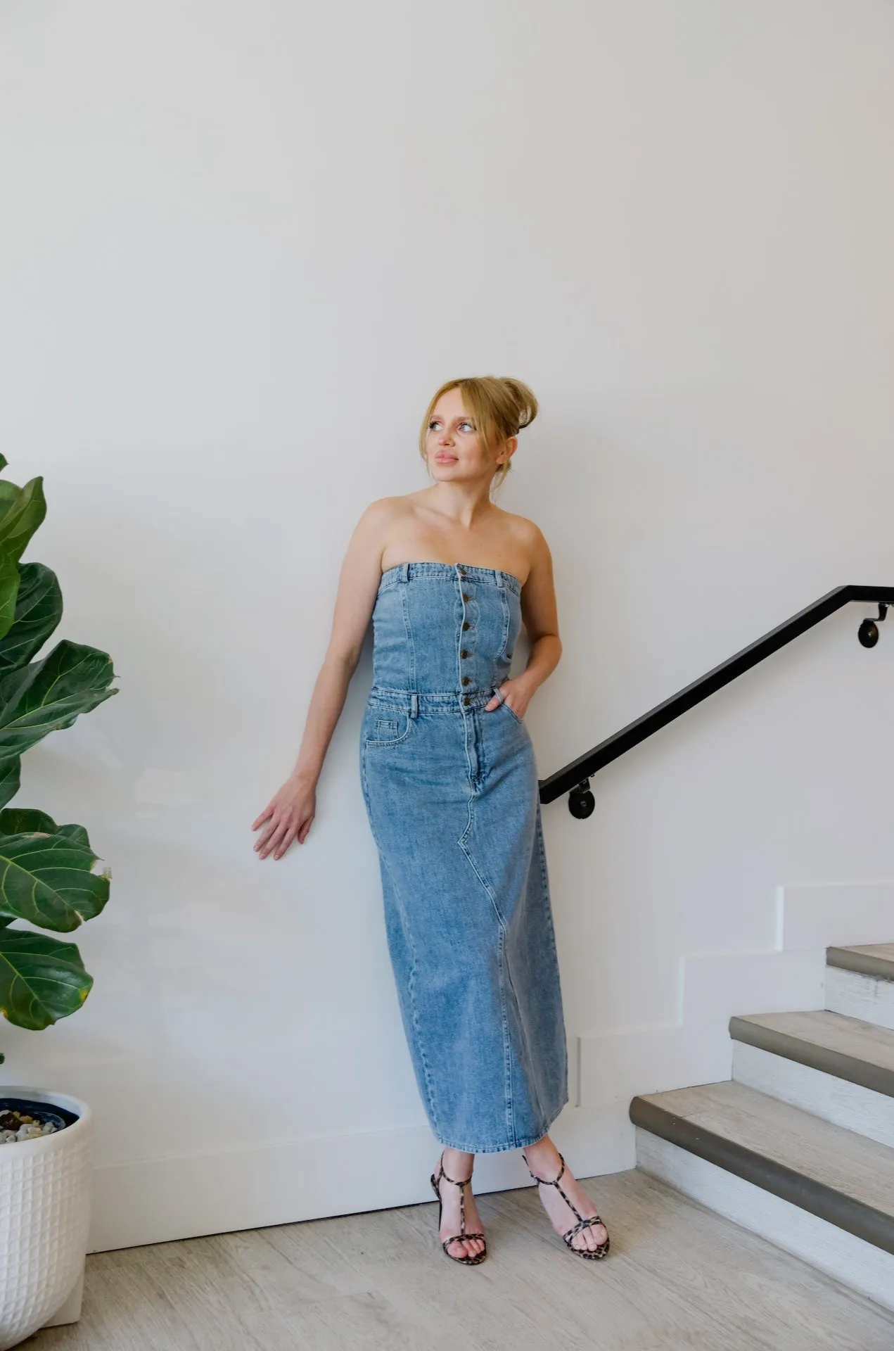 Strapless Jean Dress