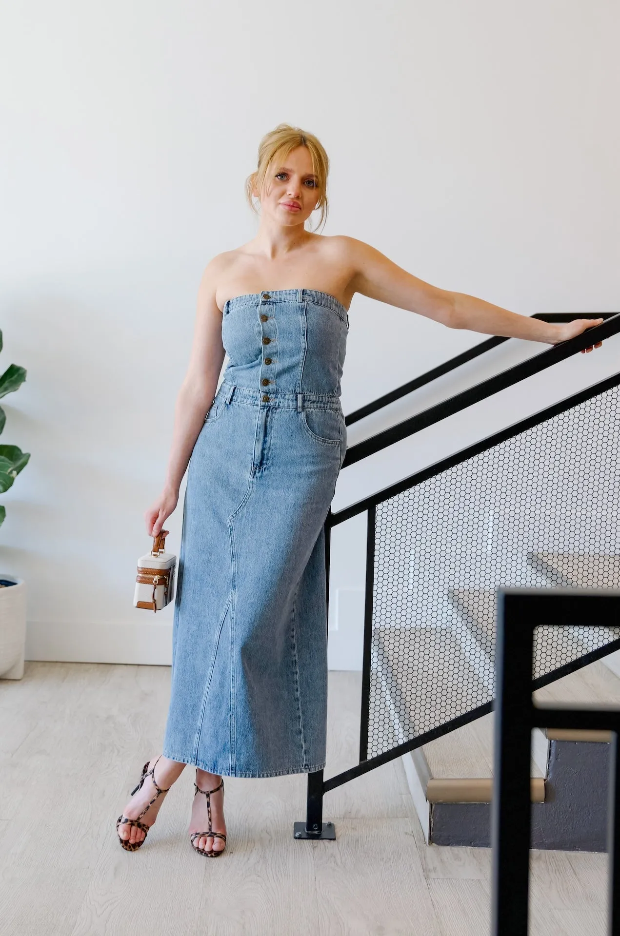 Strapless Jean Dress