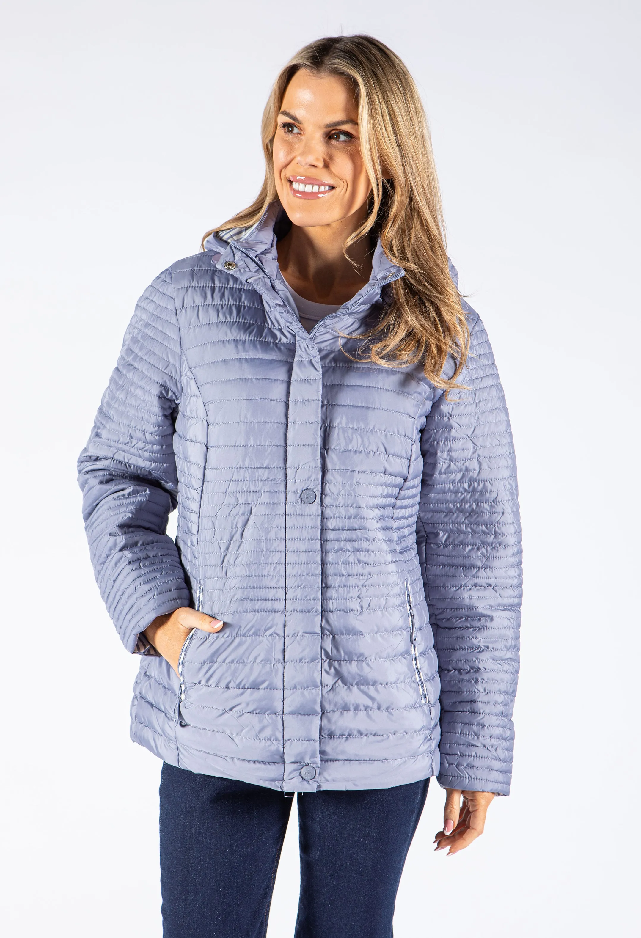Stripe Lined Padded Coat