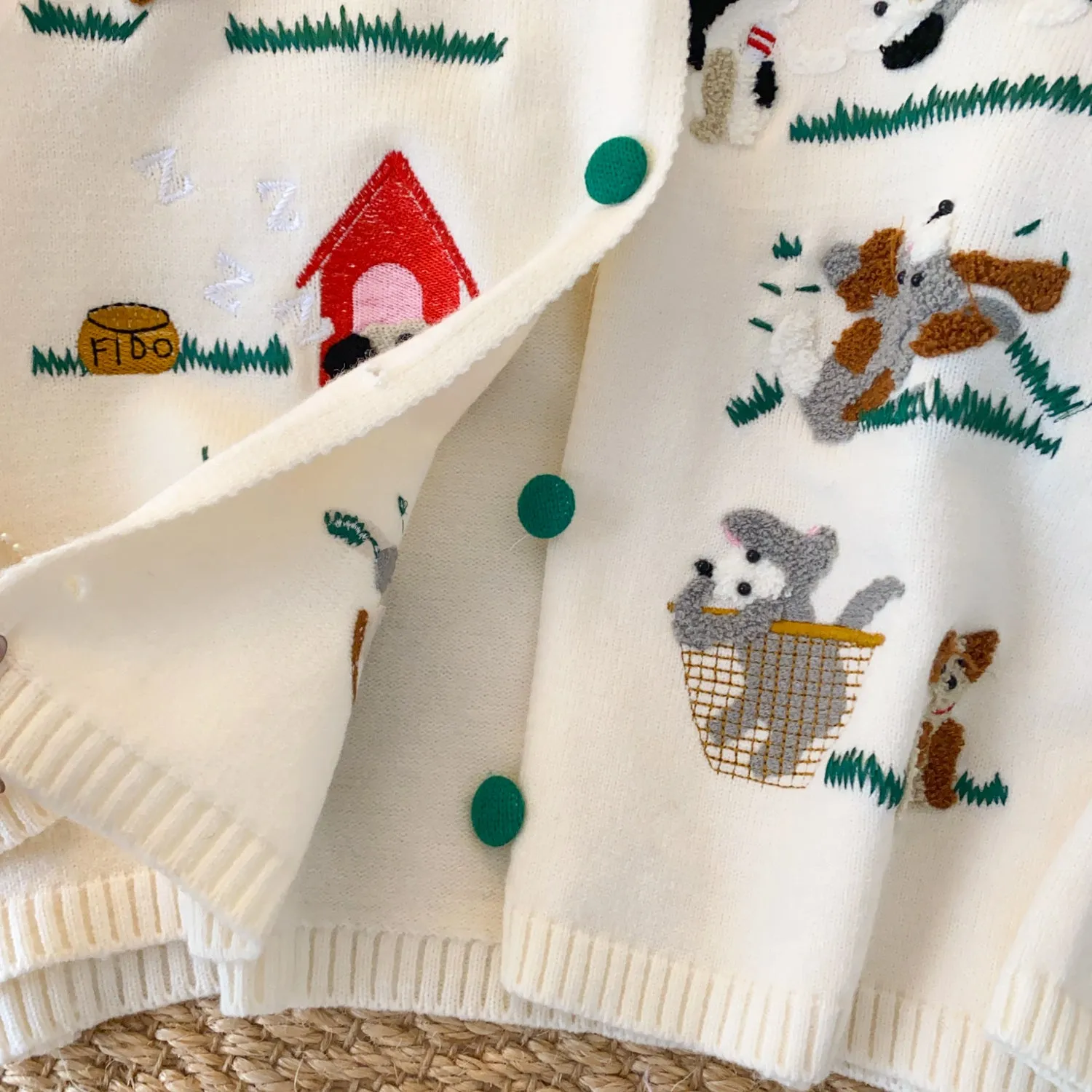Sweetie Animal Embroidered Cardigan
