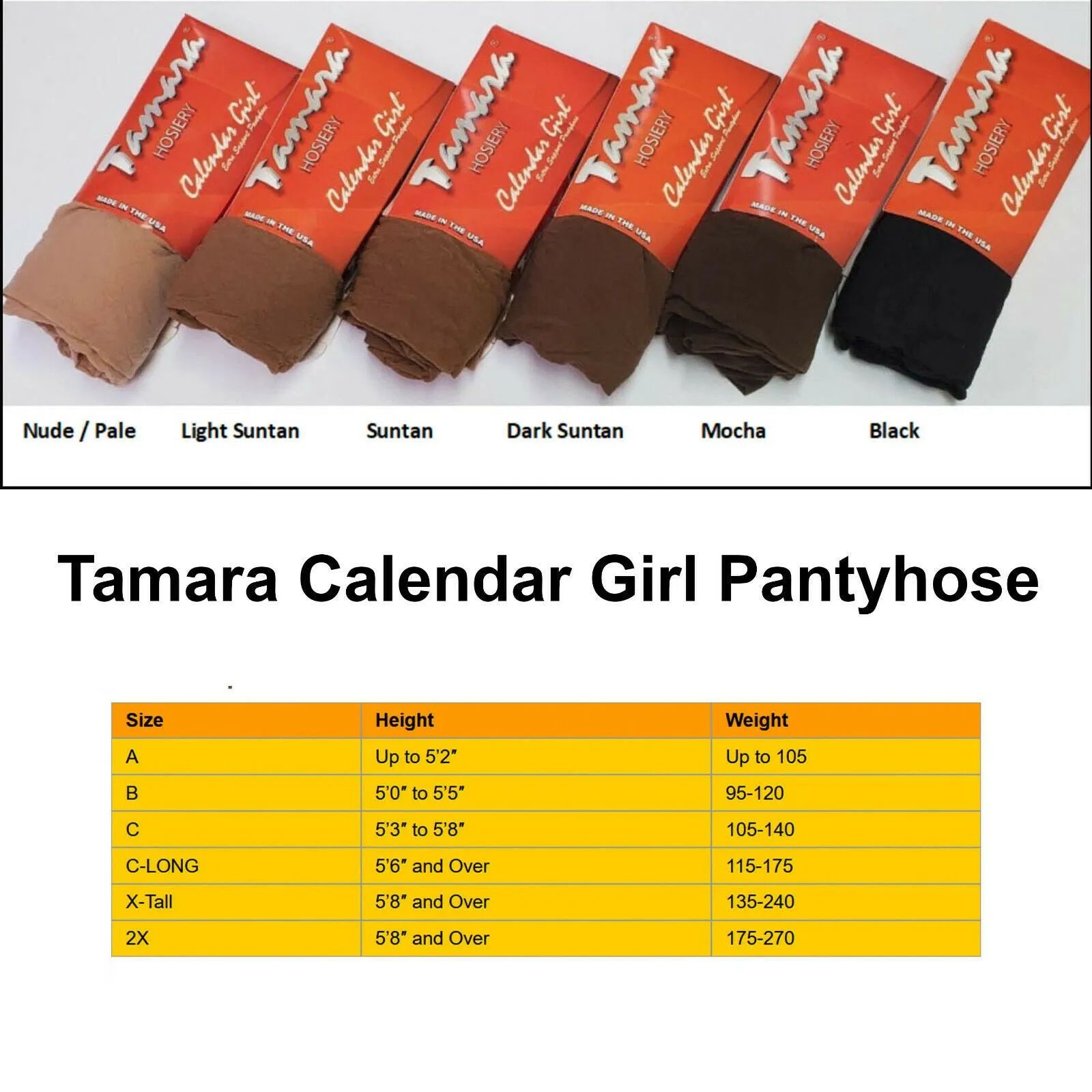 Tamara Calendar Girl Matte 40D Pantyhose - Hooters Cheer Dance Flight Crew