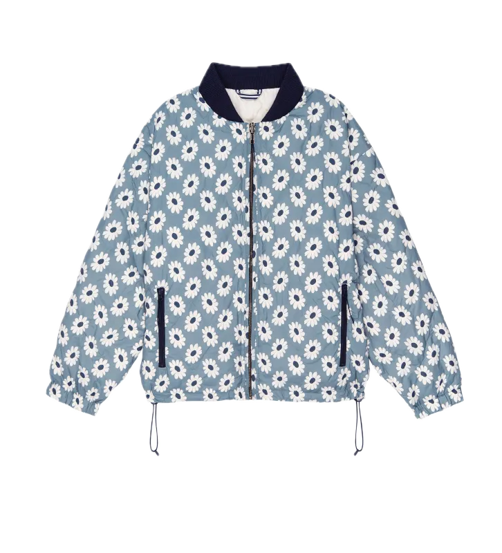 The Great Reversible Ultra Light Down Puffer in Falling Daisy - Cream
