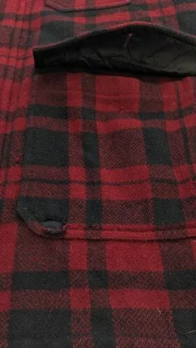 Vintage L.L. Bean Hunting Wool Parka Coat Jacket Size Medium Red Plaid