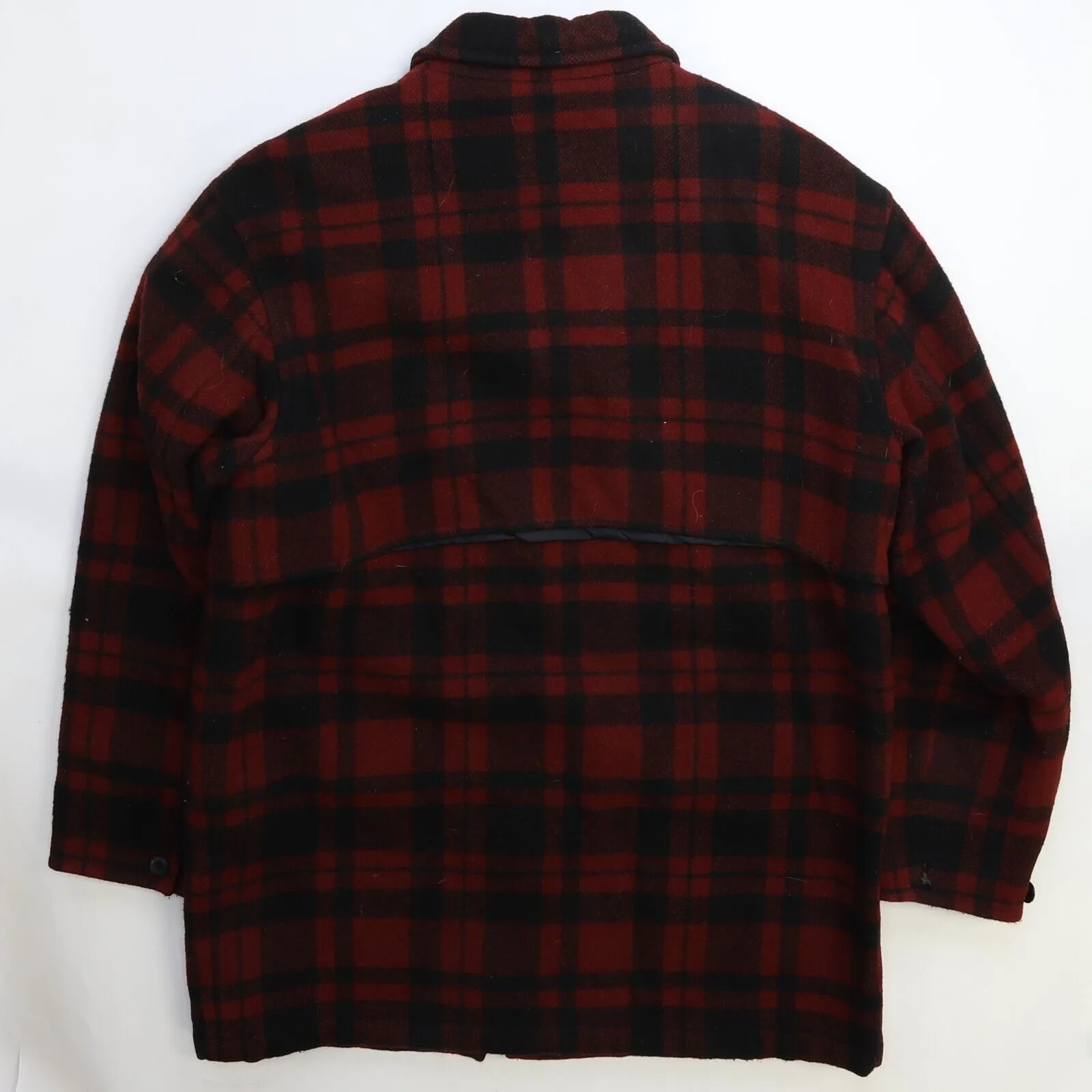 Vintage L.L. Bean Hunting Wool Parka Coat Jacket Size Medium Red Plaid