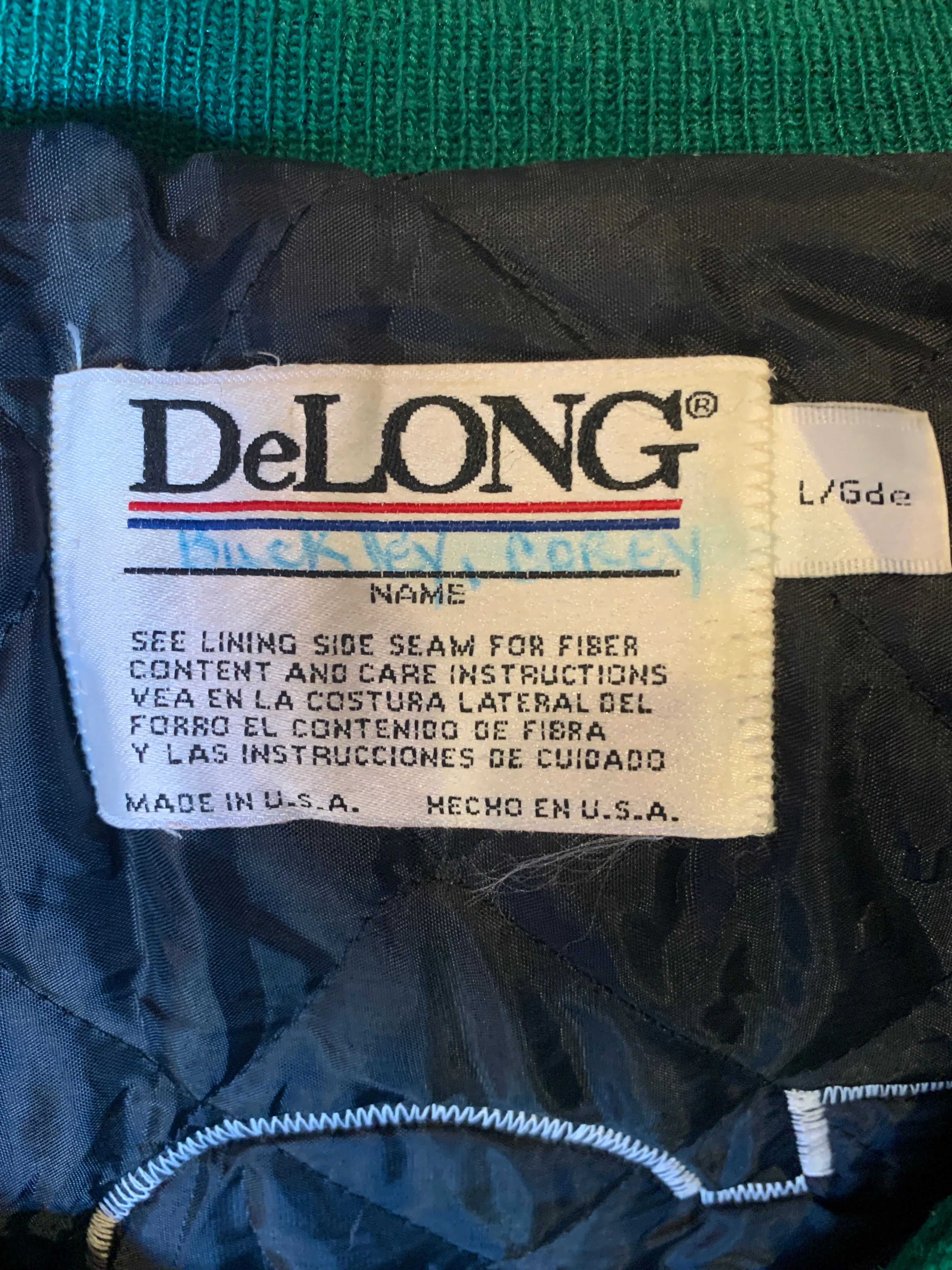 Vintage St. Bede Bruins, De Longe College Jacket. Large. FREE POSTAGE