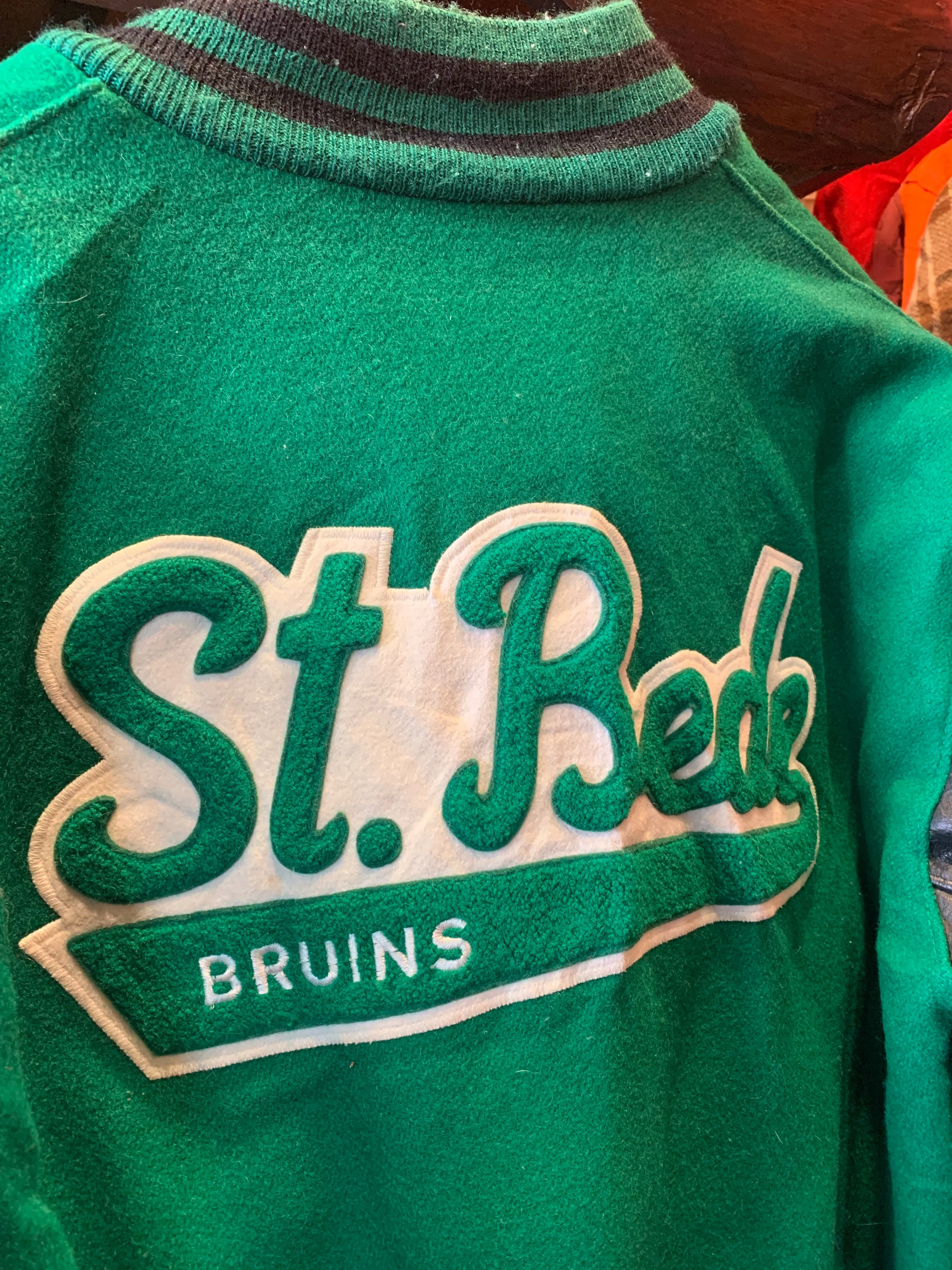 Vintage St. Bede Bruins, De Longe College Jacket. Large. FREE POSTAGE