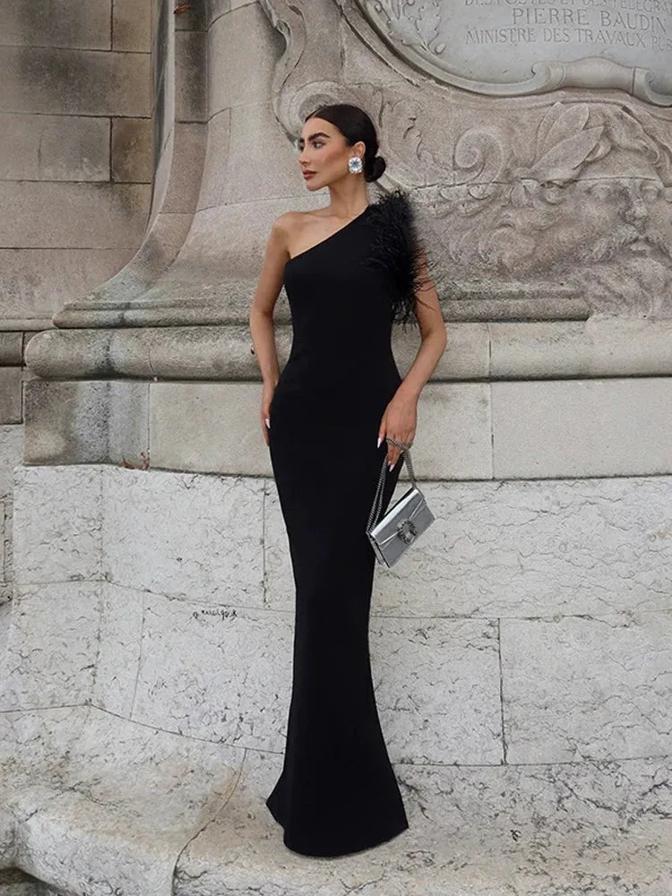 Vvsha Dynasti One Shoulder Maxi Dress