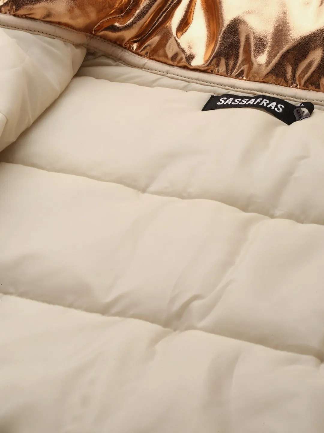 Women Copper Metalica Puffer Jacket