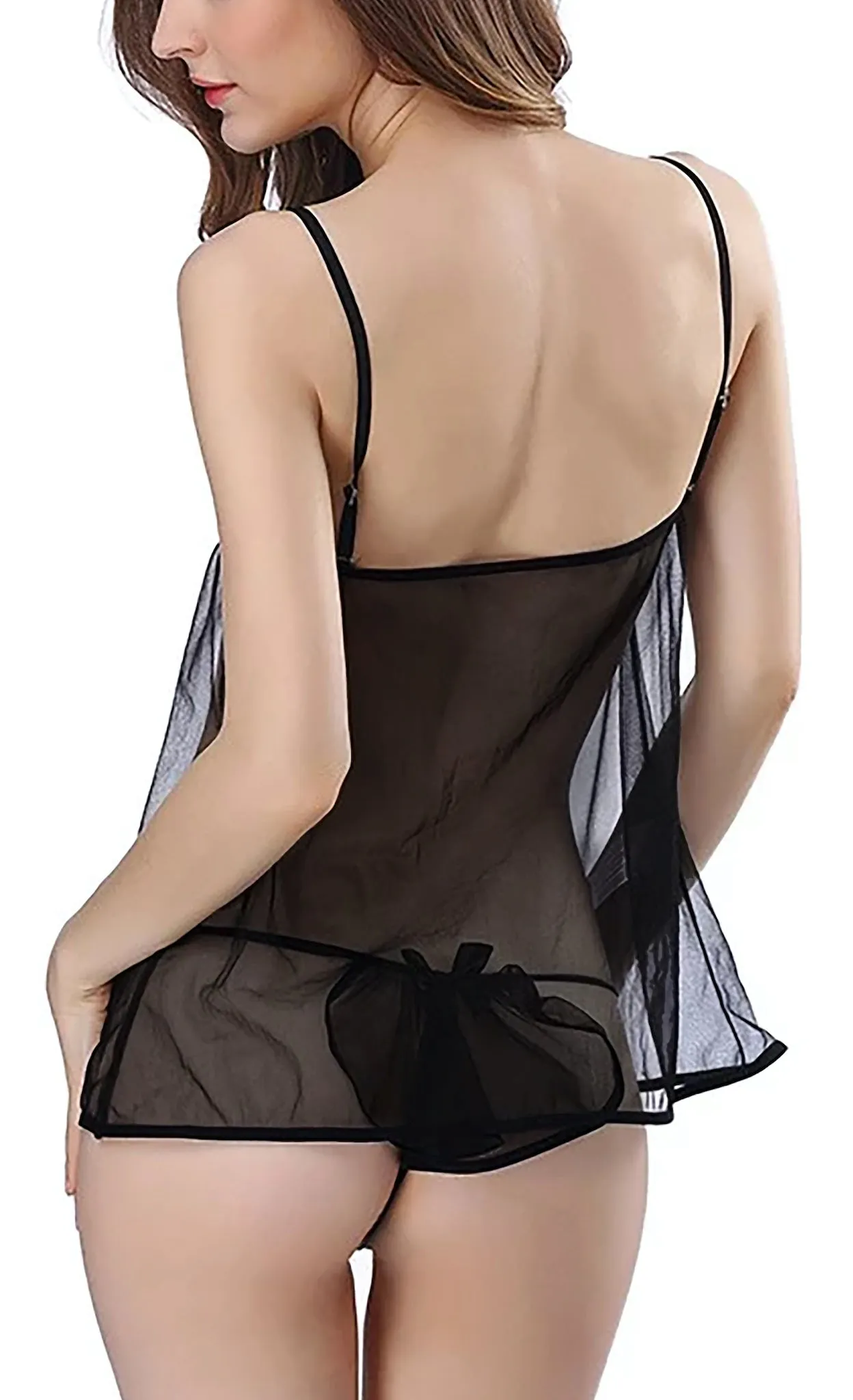 Xs and Os Women Frill Babydoll Nightwear Lingerie with Panty
